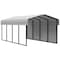 Arrow Storage Products Galvanized Steel Carport, W/ 1-Sided Enclosure, Compact Car Metal Carport Kit, 10'x20'x7', Eggshell CPH102007ECL1 - alternate 1